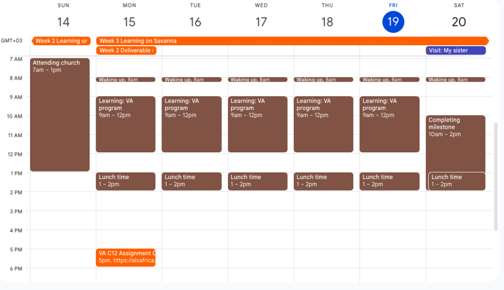 Premierlance Virtual Assistant - Calendar Management