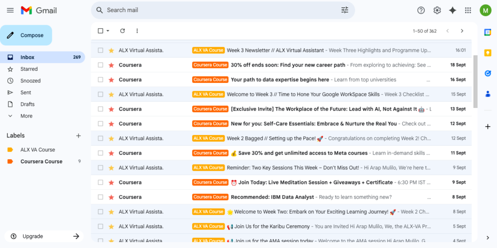 Premierlance Virtual Assistant - Email Management